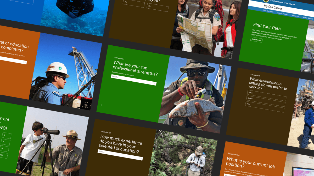 Overhead images of a website tiled in a pattern